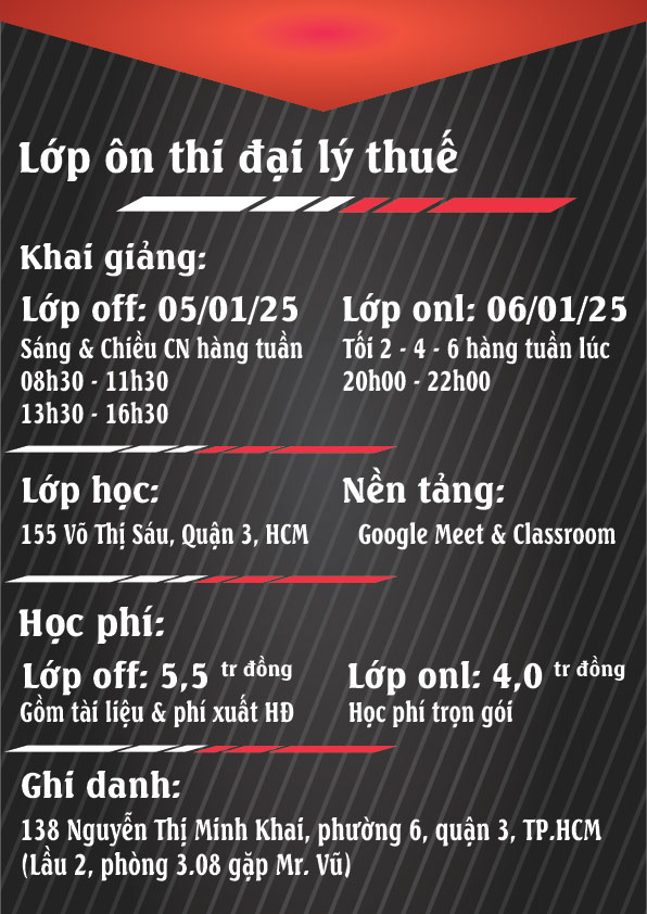 lớp ôn thi đại lý thuế